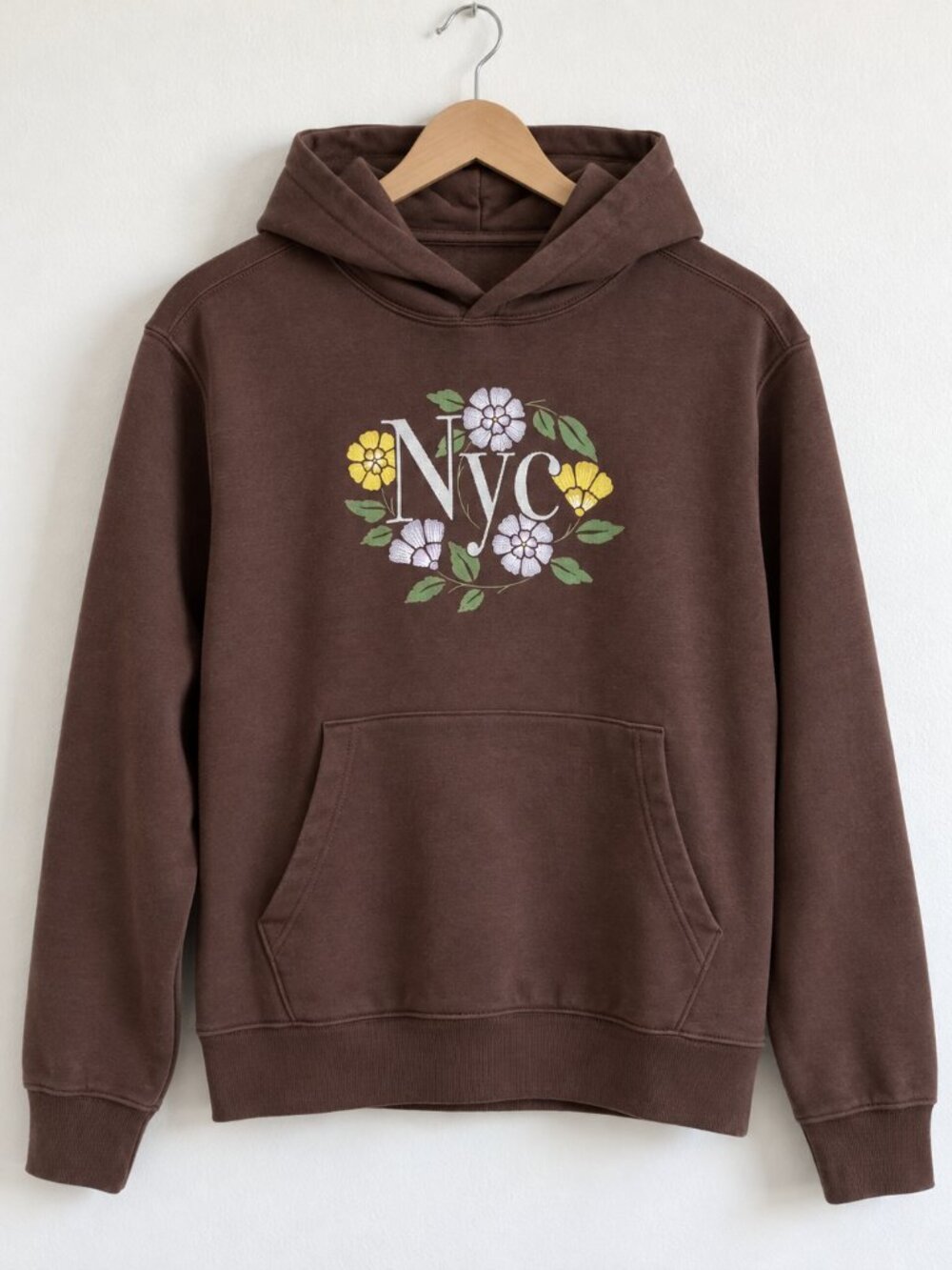 Old Navy Oversized NYC Floral Hoodie Men’s XL French Roast NWT